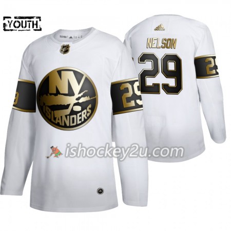 Børn NHL New York Islanders Trøje Brock Nelson 29 Adidas 2019-20 Golden Edition Hvid Authentic